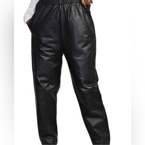 Vintage Pia Rucci Black Leather Straight Leg Pockets Pants High Rise  Sm